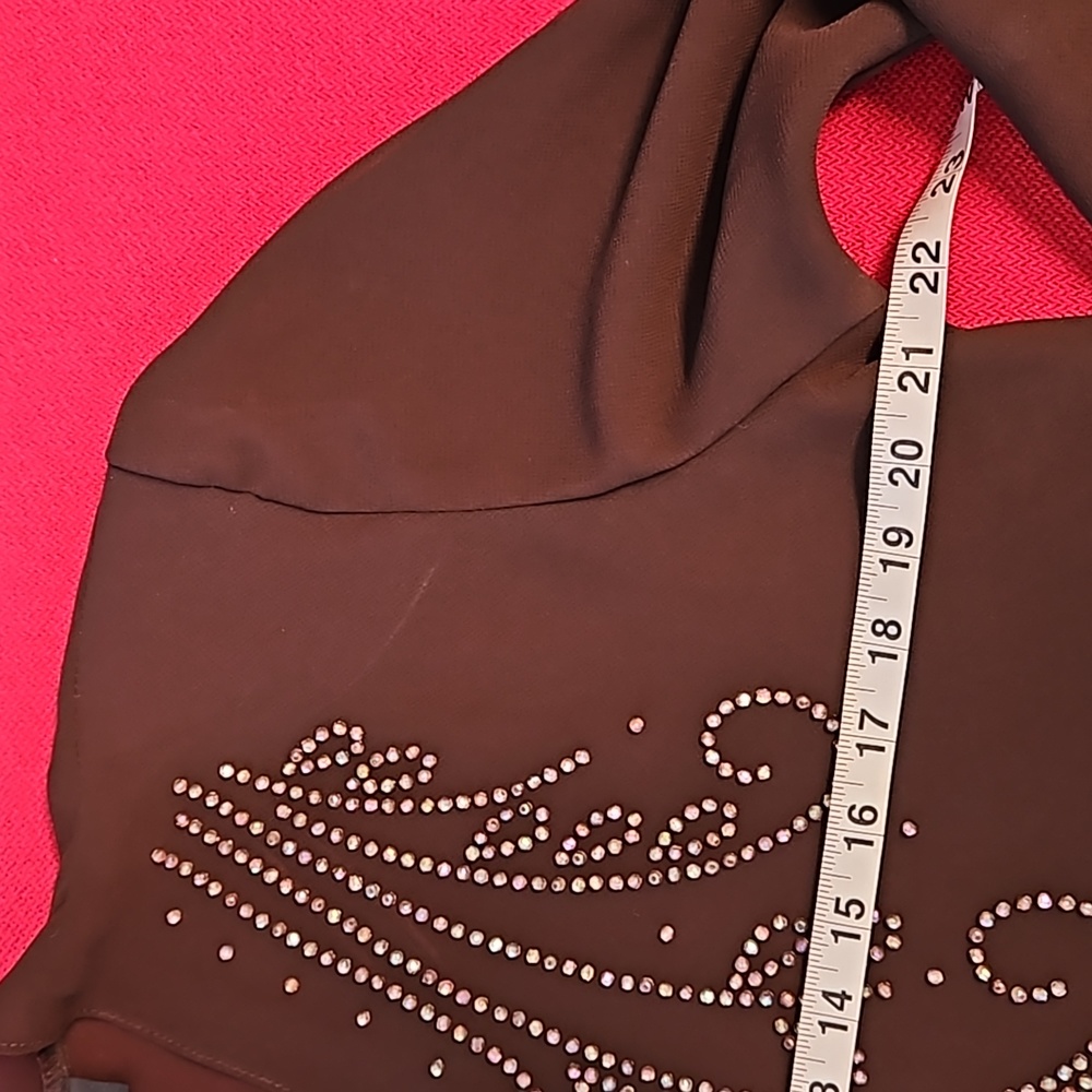 Dark Brown Open Front Covering Slit Flutter Sleev… - image 3